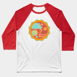 Orange woman line Art Baseball T-Shirt